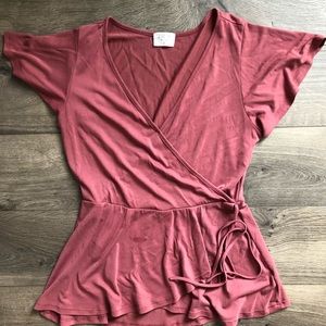 Short sleeve wrap shirt